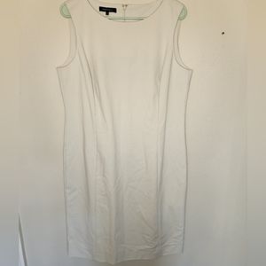 Lafayette 148 NEW YORK STRETCH COTTON SHIFT DRESS WITH FOIL TRIM SIZE